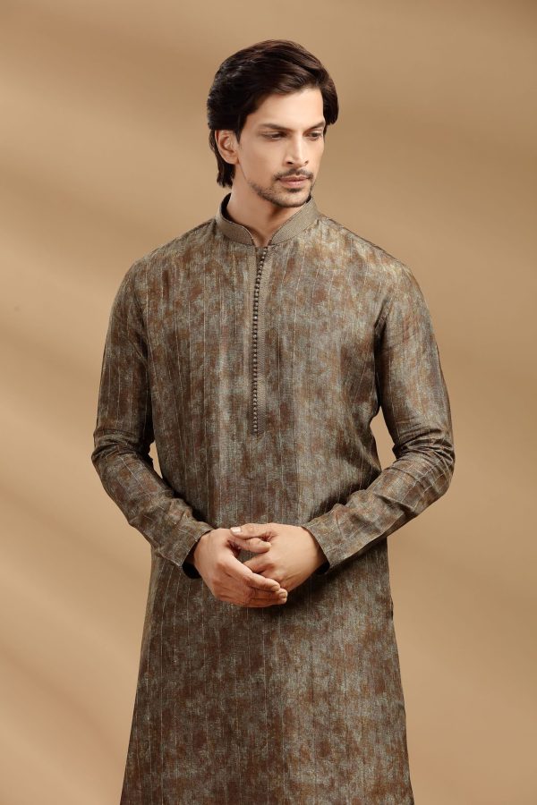 Green Chanderi Silk Kurta Set - Image 3