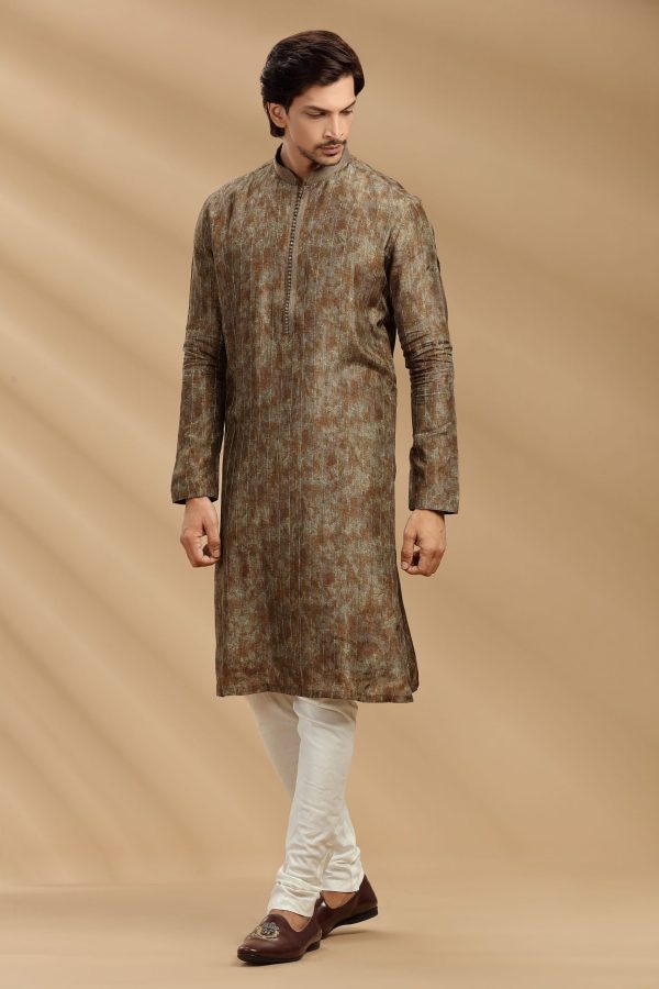 Green Chanderi Silk Kurta Set - Image 2