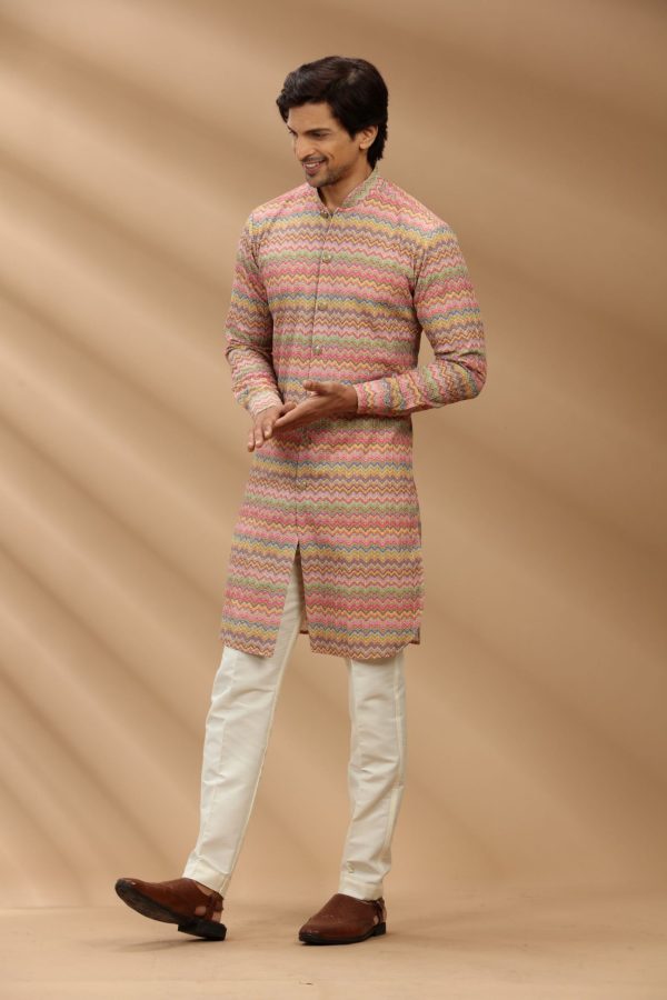 Multi Colour Print Kurta Set 90198