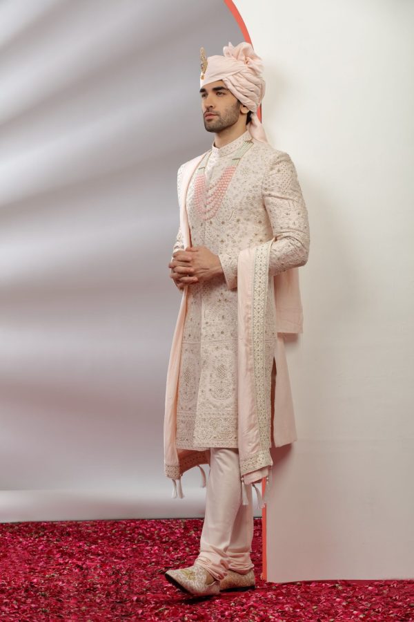 Blush Pink Sherwani Set 40121 - Image 2