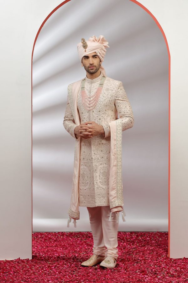 Blush Pink Sherwani Set 40121