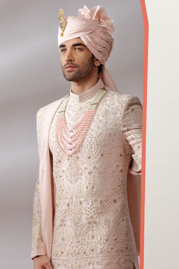 Blush Pink Sherwani Set 40121 - Image 3