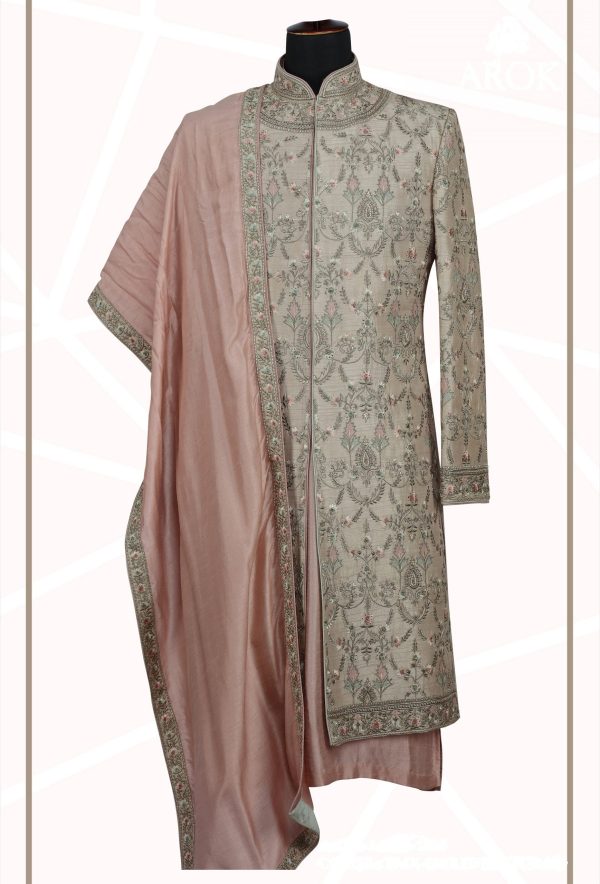 Beign Sherwani Set 1858 - Image 4