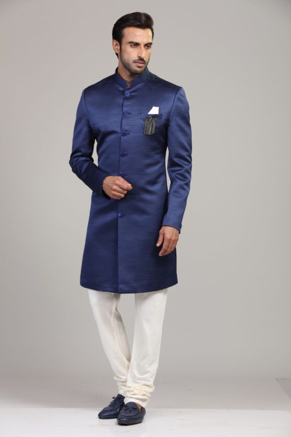 Navy Blue Classic  Sherwani Set 1261-C