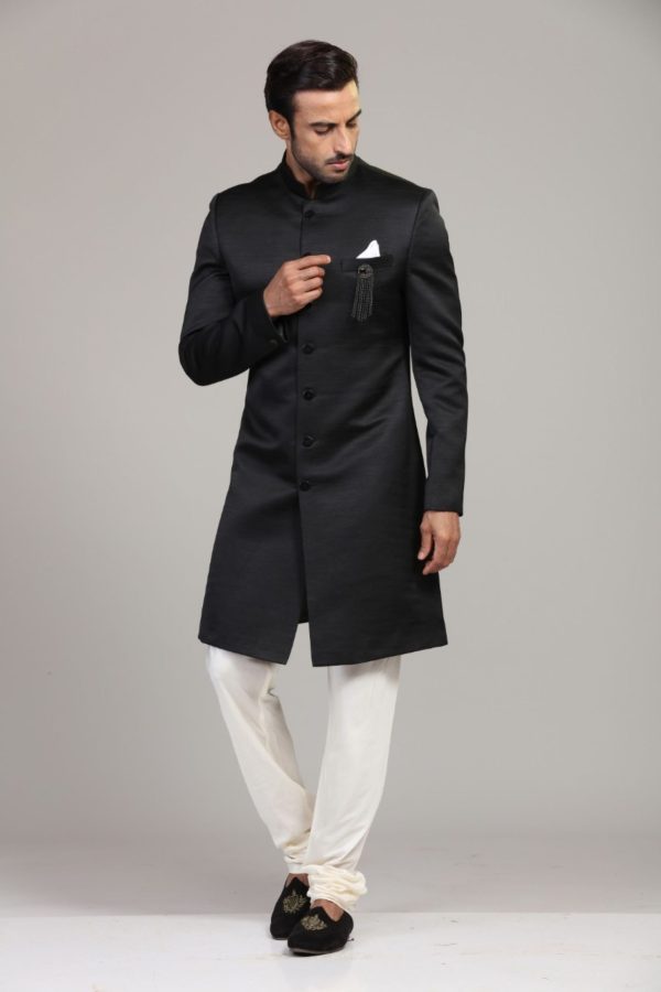 Black Classic  Sherwani Set 1261