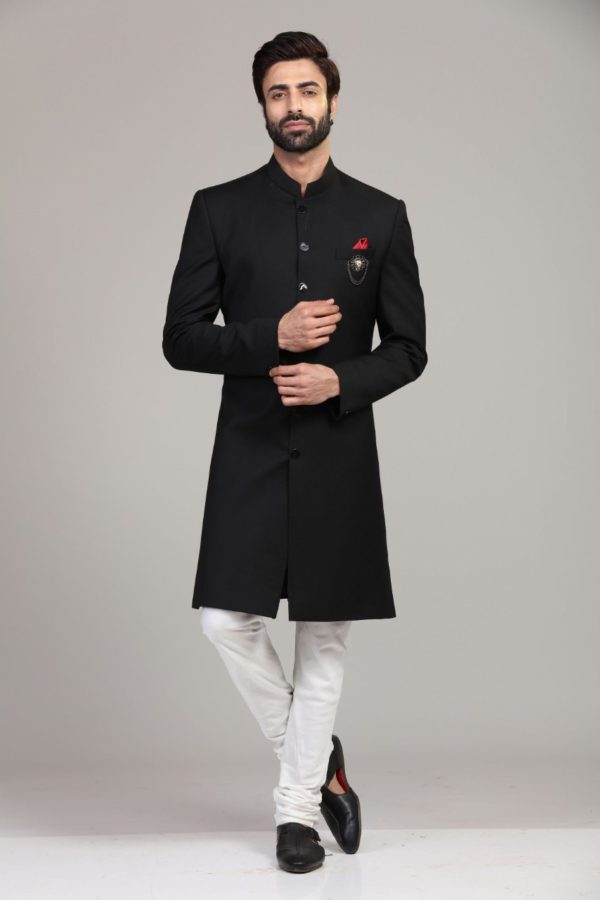 Black Classic  Sherwani Set 683-B