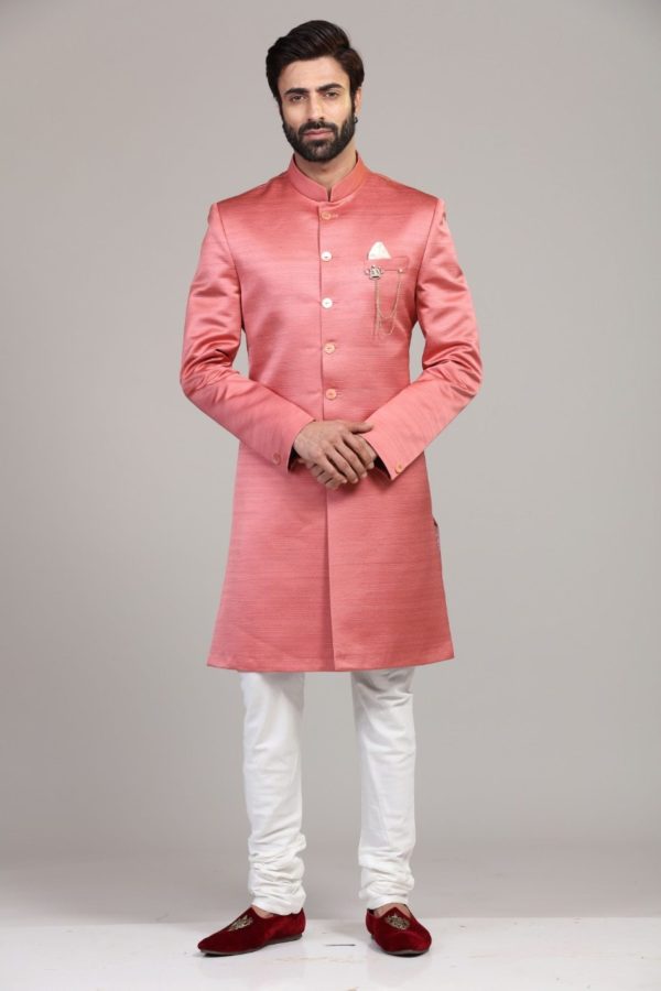 Peach Classic  Sherwani Set 1261-A