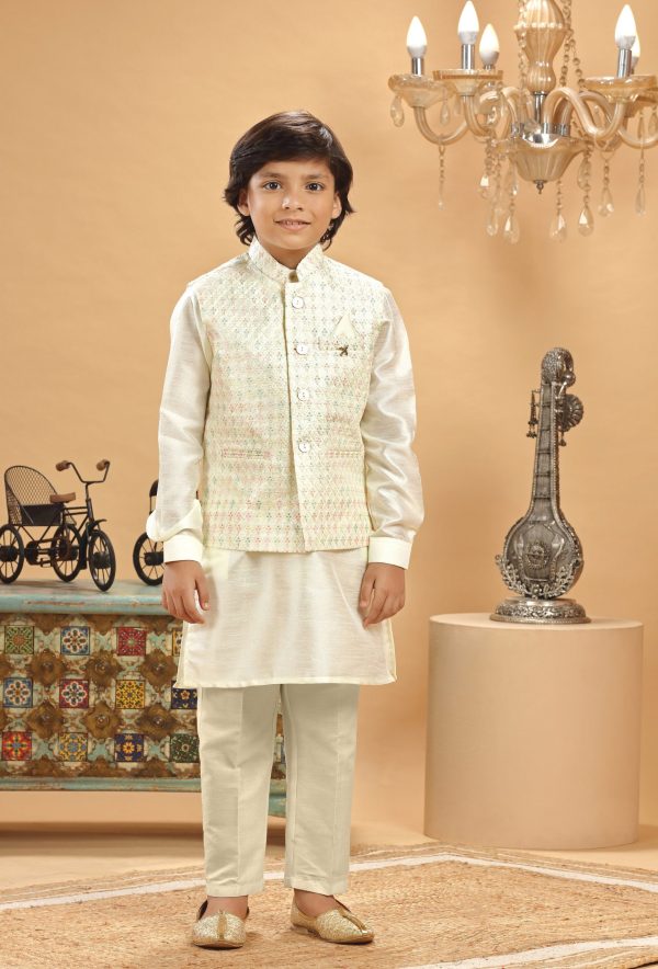 Lemon Multi Embroidered Bandi Kurta Set RBK-9044